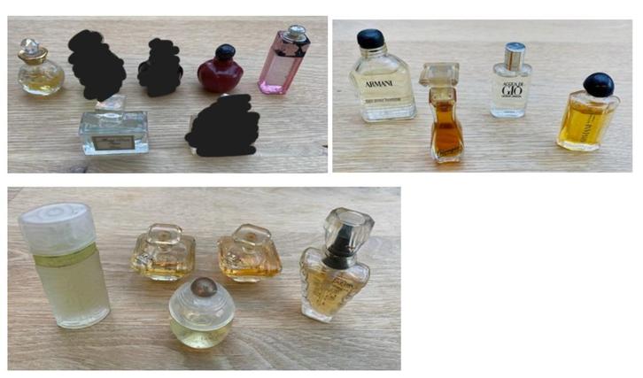 Vintage Miniatuur flesjes Dior, Lancôme, Armani, Verzamelen, Parfumverzamelingen, Zo goed als nieuw, Miniatuur, Gevuld, Ophalen of Verzenden