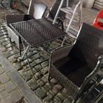 Table pliable +2 chaises de terasse, Jardin & Terrasse, Salons de jardin, Enlèvement, Utilisé, Bois