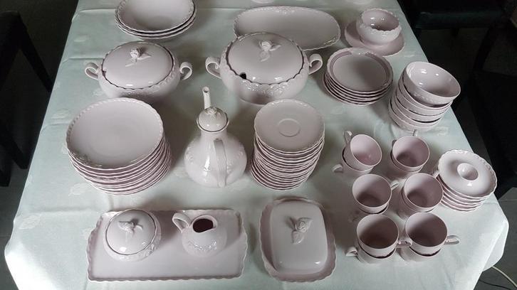 Vintage (1970) servies in Bavaria porselein, Verzamelen, Porselein, Kristal en Bestek, Gebruikt, Compleet servies, Porselein, Ophalen