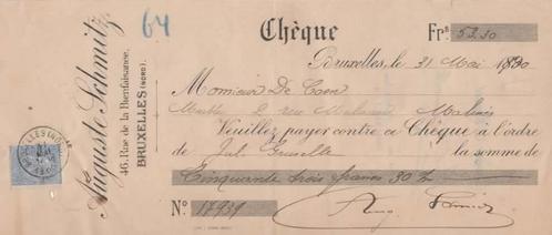 1900 : Reçu de ## Auguste SCHMITZ, BXL. ##, Collections, Collections Autre, Utilisé, Enlèvement ou Envoi