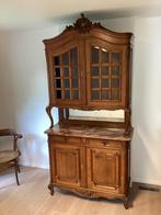 Antieke eikenhouten spiegelkast met marmer blad, Antiek en Kunst, Antiek | Meubels | Kasten, Ophalen