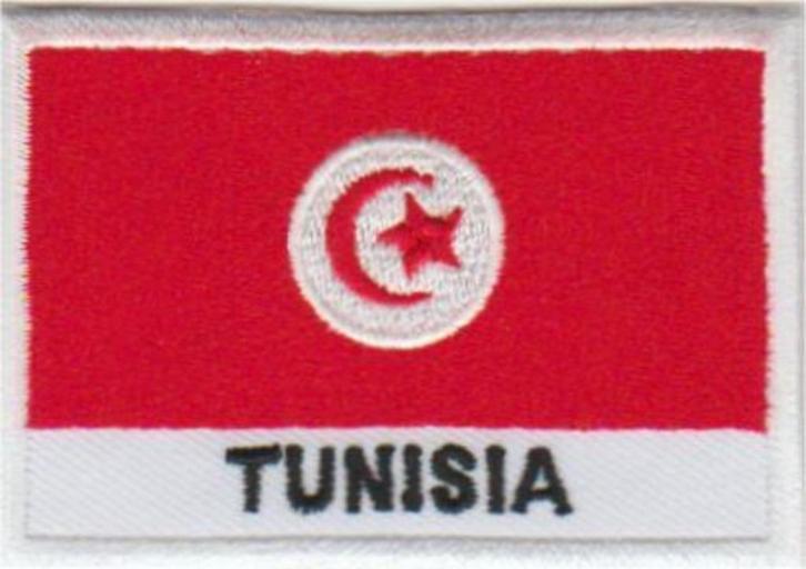 Tunesie vlag stoffen opstrijk patch embleem, Diversen, Vlaggen en Wimpels, Nieuw, Verzenden