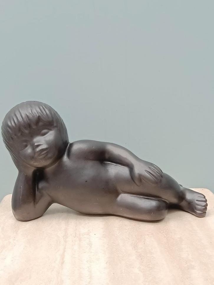 Vintage beeld "Naakt jonge" Emiel Laskaris, Antiek en Kunst, Kunst | Beelden en Houtsnijwerken, Ophalen of Verzenden