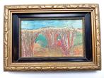 mooi kleurrijk oud schilderij gesigneerd, Ophalen of Verzenden