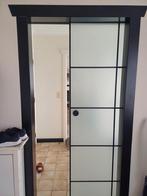 Moderne binnen schuifdeur in glas, Doe-het-zelf en Bouw, Deuren en Vliegenramen, Ophalen, 80 tot 100 cm, Schuifdeur, 200 tot 215 cm