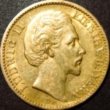 Goud - Duitsland Bayern - 20 Mark - Ludwig - 1873 beschikbaar voor biedingen