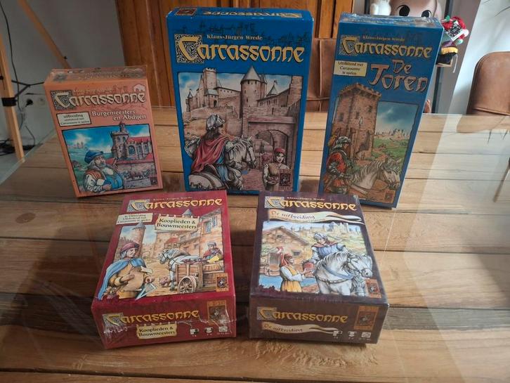 Carcassonne + uitbreidingen nieuw / sealed, Hobby en Vrije tijd, Gezelschapsspellen | Bordspellen, Zo goed als nieuw, Ophalen
