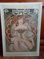 Kunstposter op karton A. Mucha "la rêverie" 1993s 70/50cm, Zo goed als nieuw, Overige onderwerpen, Populaire, Ophalen