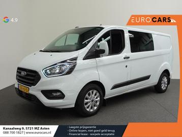 Ford Transit Custom L2H1 Automaat Dubbele cabine Trend Navi, Auto's, Stof, Euro 6, 4 cilinders, Startonderbreker
