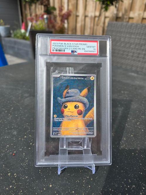 Psa 10 sealed Pikachu with grey felt hat x Van Gogh museum, Hobby en Vrije tijd, Verzamelkaartspellen | Pokémon, Zo goed als nieuw