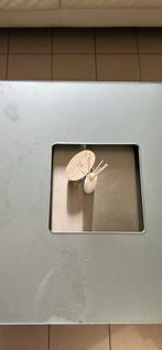Design salontafel vierkant 1m20, Huis en Inrichting, Tafels | Salontafels, Ophalen, Gebruikt, Vierkant, Glas