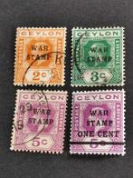 Ceylon 1918 - Koning George V met opdruk WAR STAMP, Ophalen of Verzenden, Gestempeld, Zuid-Azië