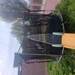 Goed trampoline met net en trapje., Ophalen, Gebruikt