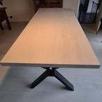 Moderne eettafel - licht eiken blad + zwart onderstel, Ophalen, 100 tot 150 cm, 200 cm of meer, Zo goed als nieuw