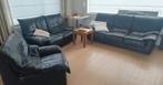 3-delig zwart lederen salon, Huis en Inrichting, Zetels | Complete zithoeken, Ophalen, Gebruikt, Leer