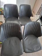 Stoelen set van 4 anthraciet lederlook, Ophalen, Overige materialen, Gebruikt, Overige kleuren