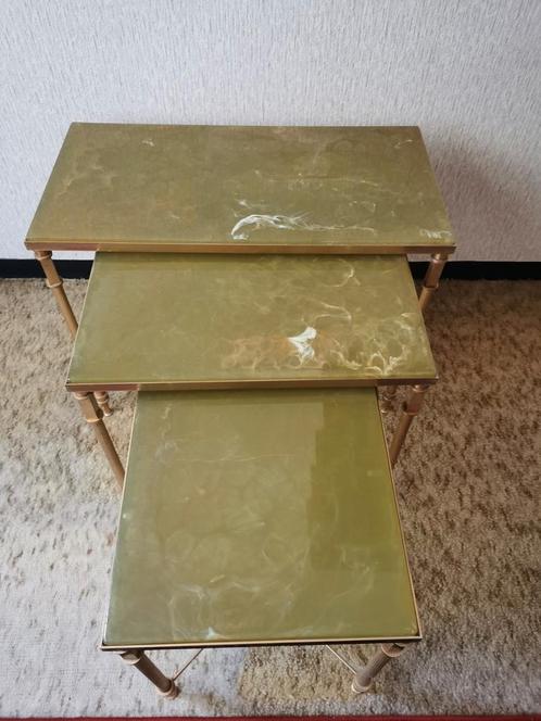 Bijzettafeltjes onyx epoxy, Antiek en Kunst, Antiek | Meubels | Tafels, Ophalen of Verzenden