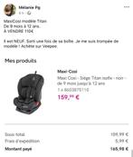 SIÈGE AUTO MAXICOSI TITAN, Kinderen en Baby's, Autostoeltjes, Ophalen, 0 t/m 18 kg, Nieuw, Isofix