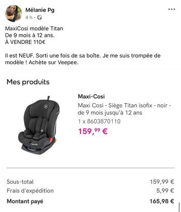 SIÈGE AUTO MAXICOSI TITAN beschikbaar voor biedingen
