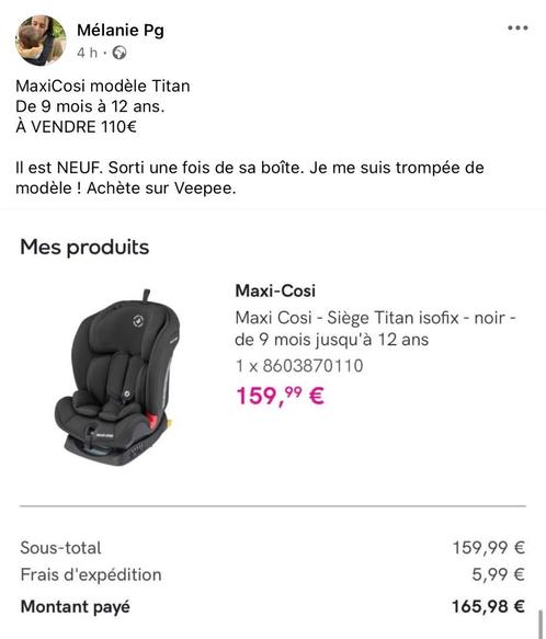 SIÈGE AUTO MAXICOSI TITAN, Kinderen en Baby's, Autostoeltjes, Nieuw, Maxi-Cosi, 0 t/m 18 kg, Isofix, Ophalen