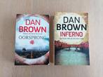 2 boeken van Dan Brown - Inferno + oorsprong, Boeken, Ophalen of Verzenden, Zo goed als nieuw, Dan Brown