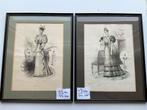 2 heel oude prenten van 1892 en 1893, Verzamelen, Foto's en Prenten, Ophalen of Verzenden, Voor 1940, Zo goed als nieuw, Foto