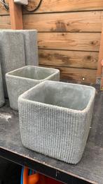 Bloempotten 2 stuks, Tuin en Terras, Bloempotten, Ophalen, Steen, Gebruikt, Vierkant