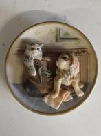 Prachtig 3D keramieken bordje met hond & kat, Antiek en Kunst, Ophalen of Verzenden