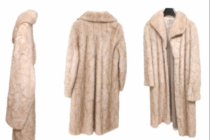 Lange nertsjas, Kleding | Dames, Jassen | Winter, Zo goed als nieuw, Maat 38/40 (M), Beige, Ophalen of Verzenden