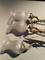 Retro wandlampjes 3x, Ophalen, Zo goed als nieuw, Glas, Romantisch