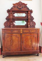 Antiek mahonie buffetkast met spiegelopstand, ca. 1880., Ophalen