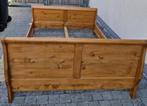 gratis bedframe 2 persoons + nachtkastjes, Huis en Inrichting, Ophalen, Gebruikt, Bruin, Rustiek