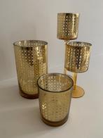 Kaarsenhouder set goudkleurig 4 stuks, Autres couleurs, Comme neuf, Autres matériaux, Chandelier
