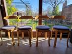 4 vintage stoelen scandinavisch, Ophalen, Gebruikt, Stof