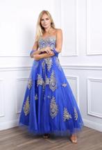 koningsblauwe trouwjurk maat 36, 38, 40, 42, Ophalen of Verzenden, Nieuw, Blauw, Trouwjurk