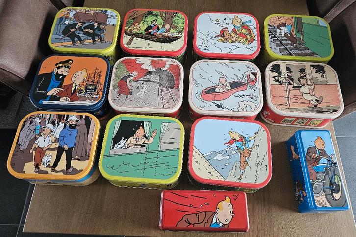 Koekjestrommels van Kuifje, Verzamelen, Blikken, Zo goed als nieuw, Ophalen