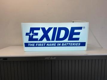 L'ancienne boîte à lumière publicitaire d'EXIDE Battery, Enlèvement ou Envoi, Utilisé, Table lumineuse ou lampe (néon)