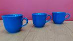3 vintage blauwe kopjes / tasjes van Staffordshire Tableware, Antiek en Kunst, Antiek | Servies los, Ophalen of Verzenden