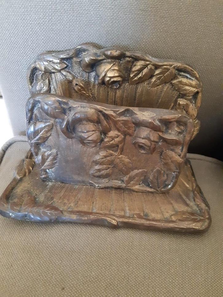 Ancien range-courrier art nouveau - bronze, Antiek en Kunst, Antiek | Brons en Koper, Brons, Ophalen of Verzenden