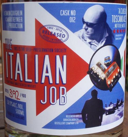 Fles whisky The Italian Job Bruichladdich, Verzamelen, Wijnen, Nieuw, Overige typen, Overige gebieden, Vol, Ophalen of Verzenden