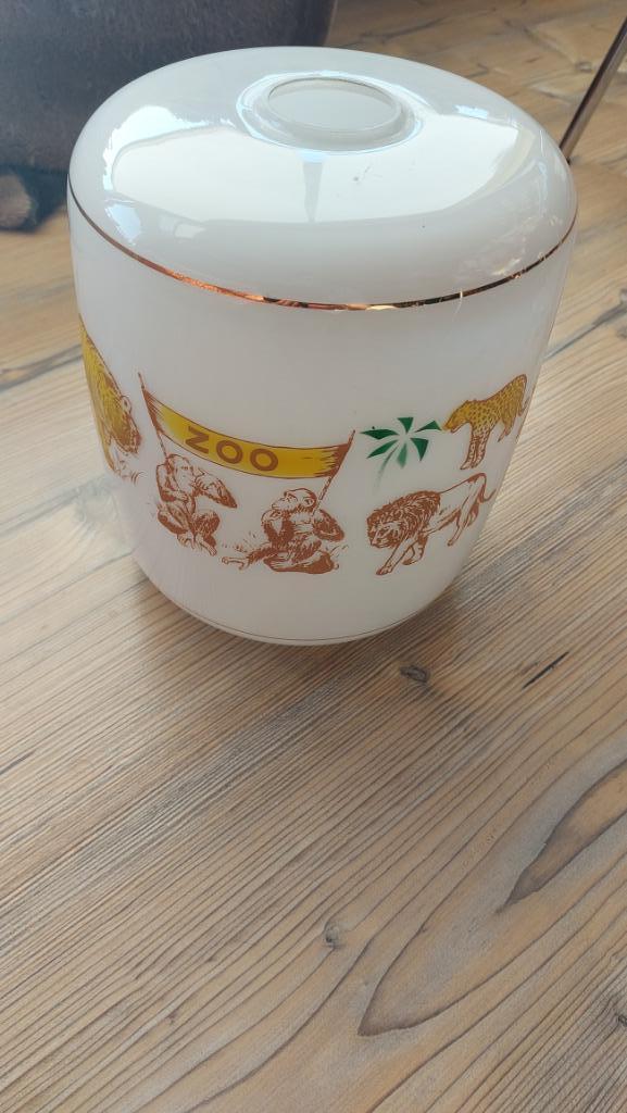 Splendide  vintage lampe suspension opaline zoo, Antiquités & Art, Curiosités & Brocante, Enlèvement ou Envoi