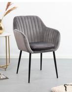 4 Chaises velours gris, Ophalen, Zo goed als nieuw, Grijs