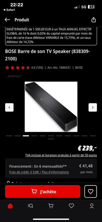 Bose soundbar 