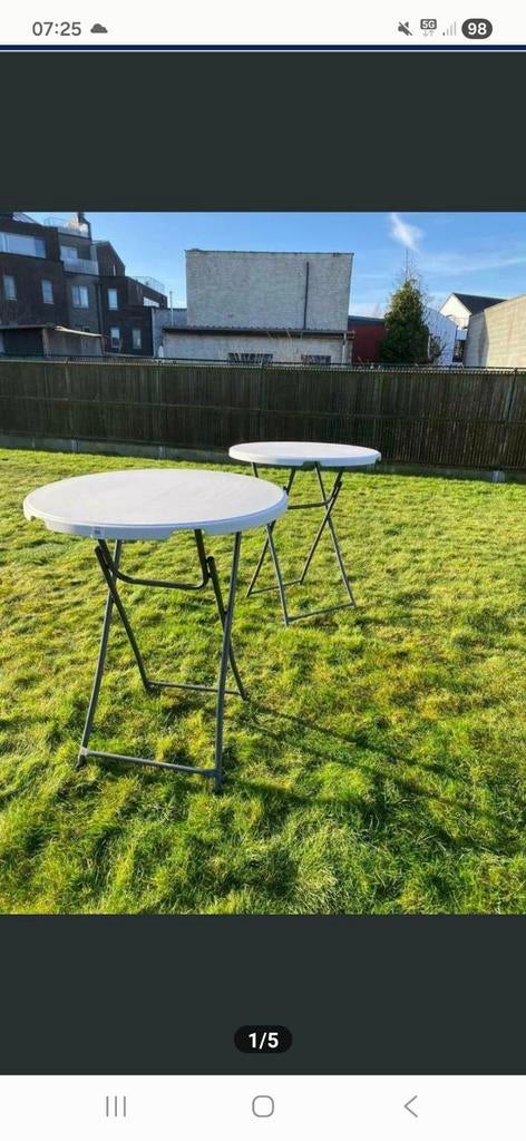 5 partytafels + 16 stoelen te koop, Huis en Inrichting, Tafels | Statafels, Ophalen