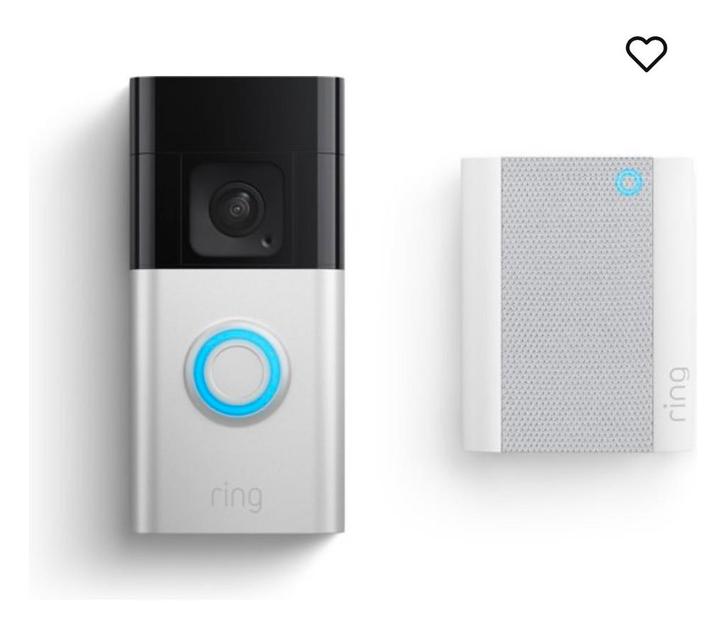 Ring Battery Video Doorbell Plus + Chime (2nd Gen) HD+ video, Huis en Inrichting, Deurbellen, Nieuw, Draadloos, Bewegingsdetectiesensor
