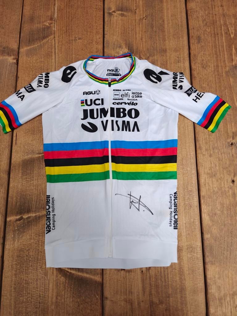 Gesigneerde WK koerstrui marianne vos Jumbo Visma, Fietsen en Brommers, Ophalen of Verzenden
