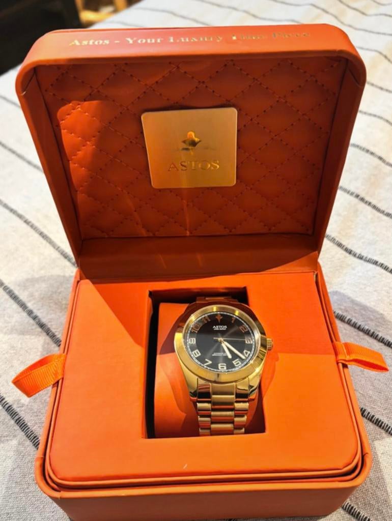 Montre Astos en or, Bijoux, Sacs & Beauté, Enlèvement ou Envoi, Comme neuf, Or