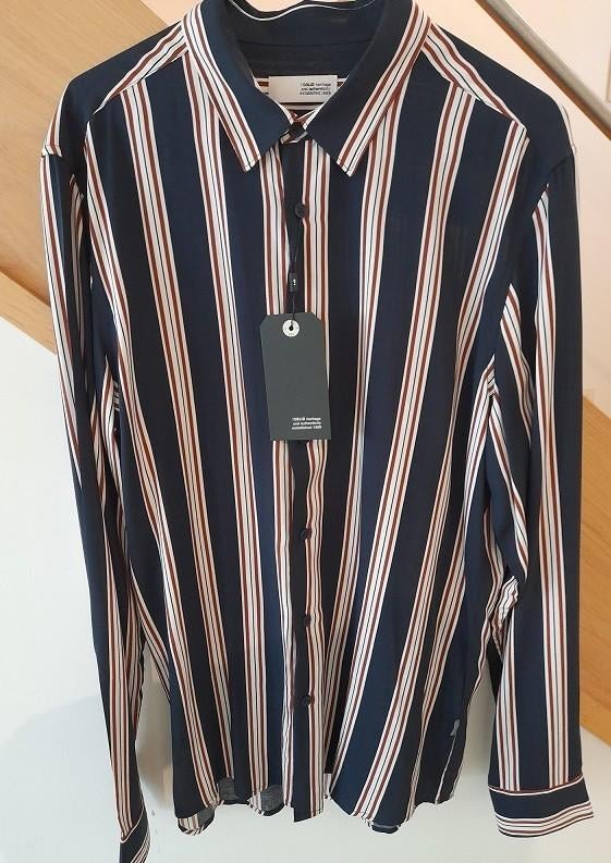 Gestreept hemd Solid maat L, Kleding | Heren, Overhemden, Ophalen of Verzenden, Nieuw, Overige kleuren, Solid