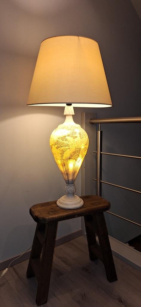 Grote vintage albasten lamp., Antiek en Kunst, Ophalen