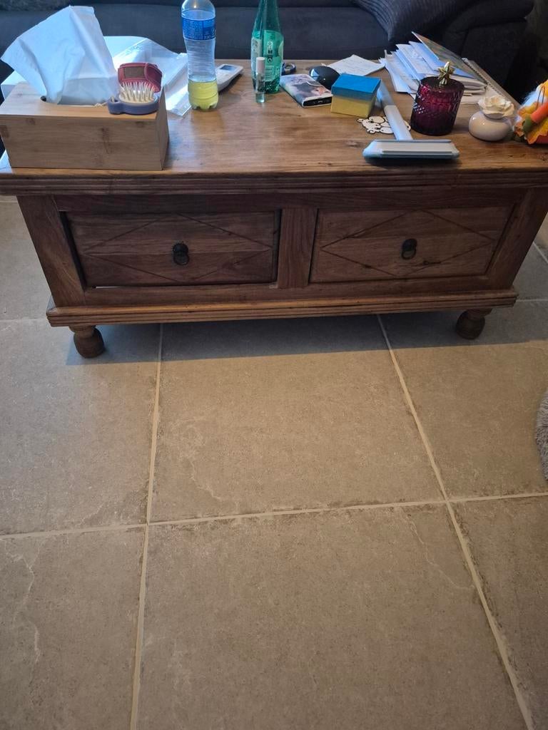 Salontafel teak, Ophalen